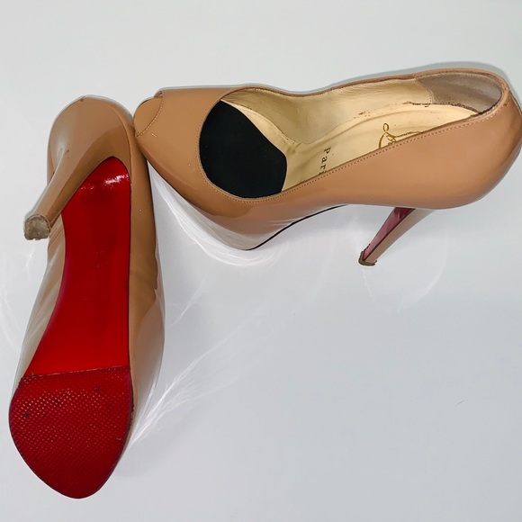 CHRISTIAN LOUBOUTIN DAFFODILE PEEP TOE 37 NUDE - Picture 10 of 12